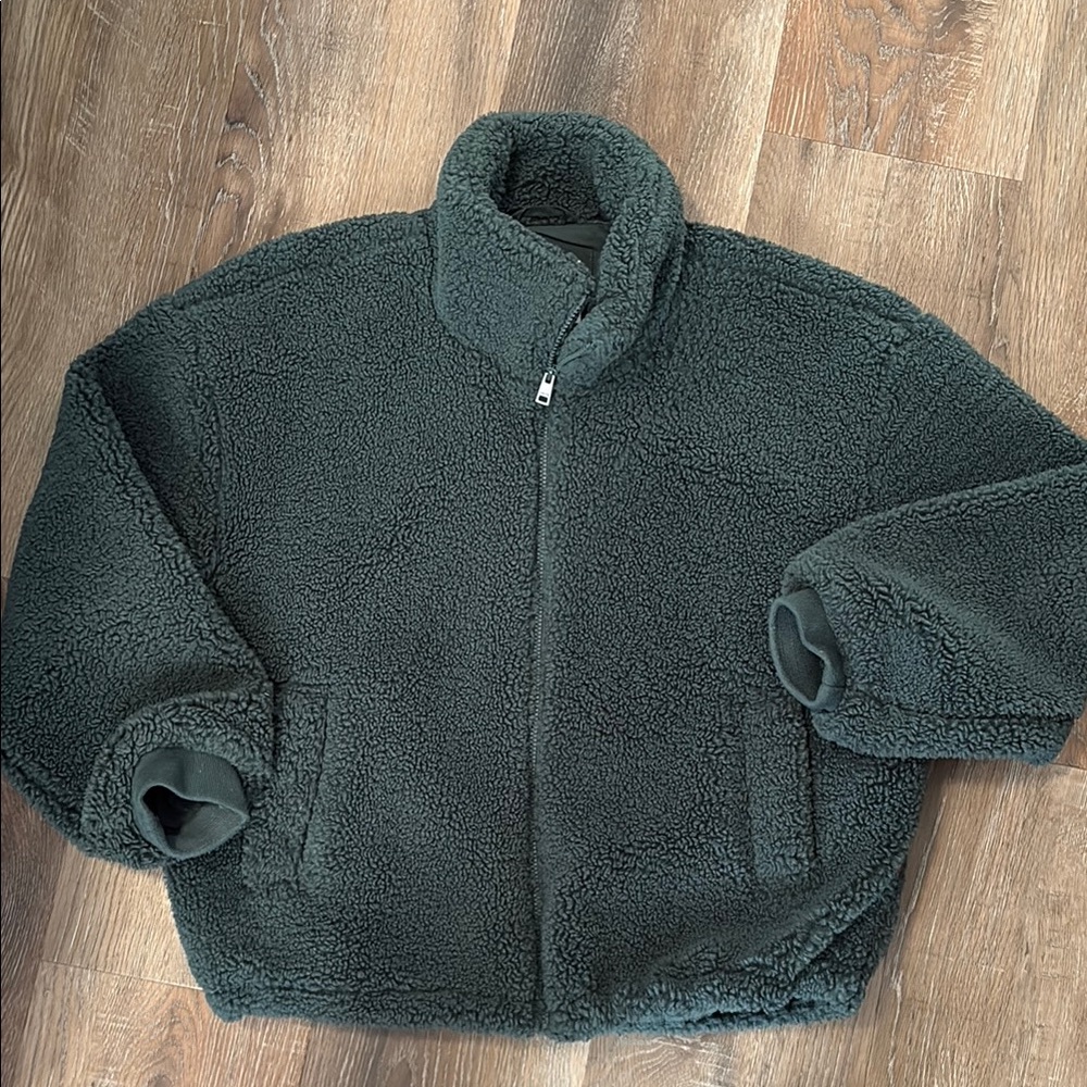 Levi Teddy Cozy Green Sherpa Jacket